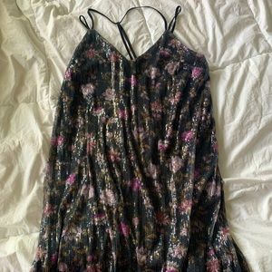 Shimmery black floral dress